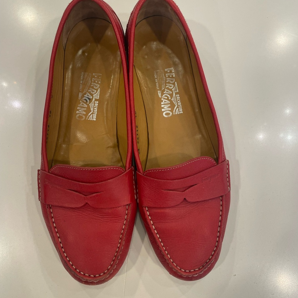 Salvatore Ferragamo Red Loafers - Picture 8 of 8